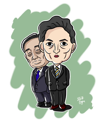 鳩山由紀夫 イラスト似顔絵