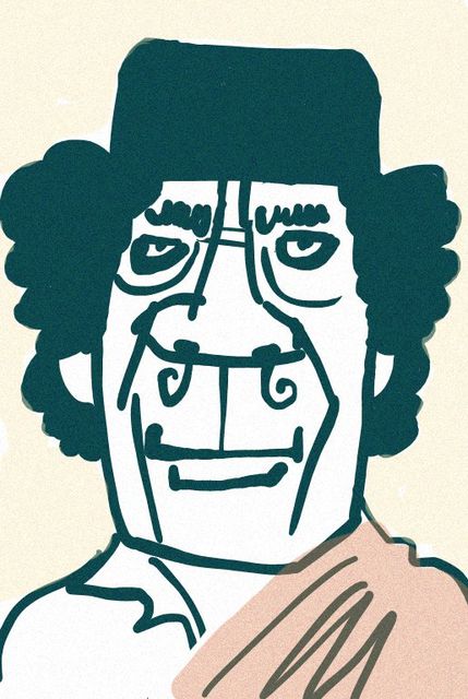 カダフィ大佐 イラスト似顔絵